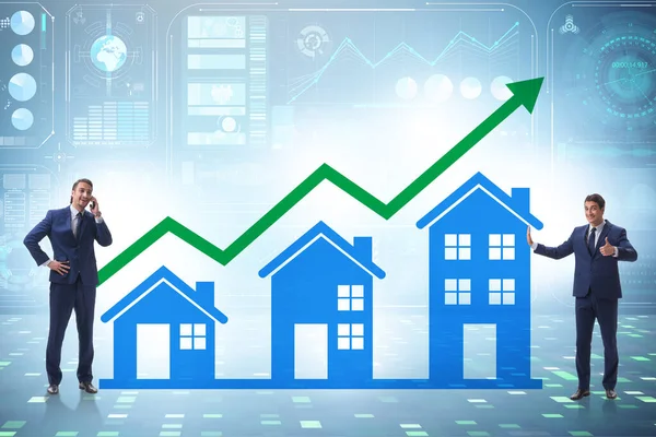 Concept de reprise du marché immobilier avec maisons — Photo