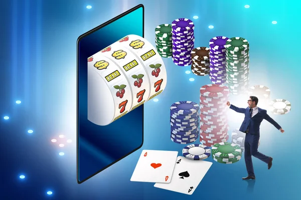 Podnikatel v online kasino koncept — Stock fotografie