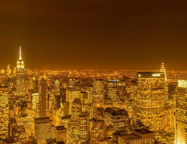 Günbatımında New York Manhattan manzarası