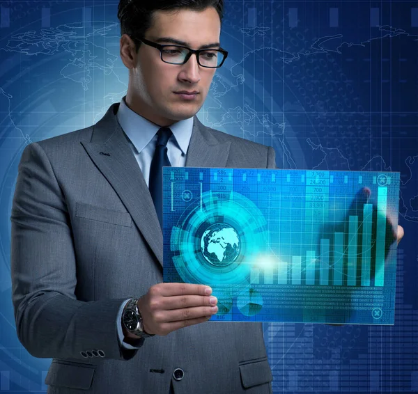 Businessman in online trading concept — Stock Photo, Image