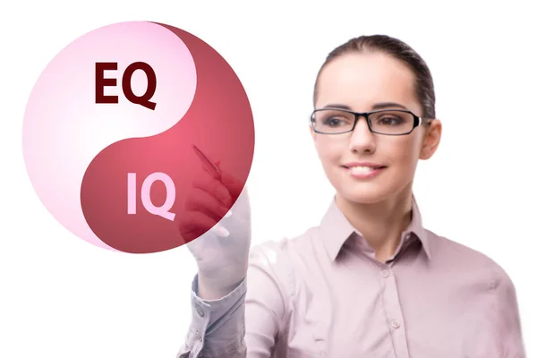 EQ and IQ skill concepts with businesswoman — Stock Photo, Image