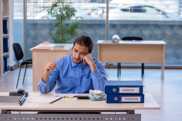 Bütçe planlamada genç bir muhasebeci.