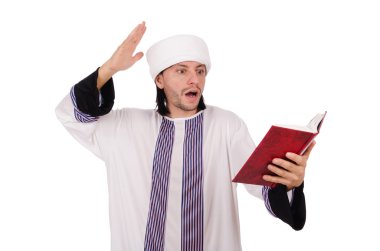 Arap adam beyaz üzerine izole