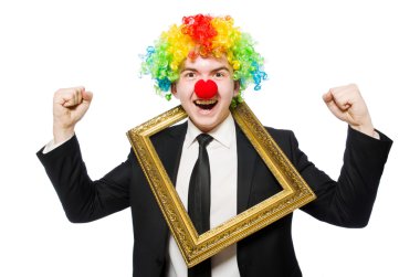 Beyaz arka planda soytarı izole edilmiş