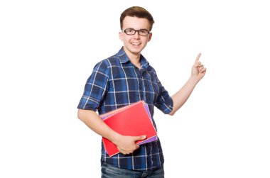 Beyaz tenli komik öğrenci.