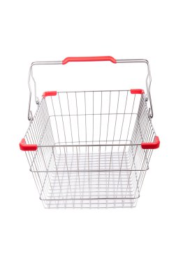 üzerinde beyaz izole süpermarket arabası alışveriş