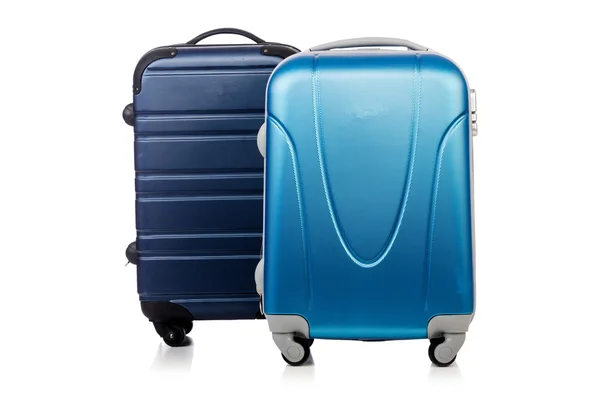 Conceito de viagem com bagagem suitacase isolado em branco — Fotografia de Stock