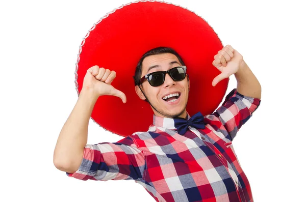 Divertido mexicano con sombrero en concepto —  Fotos de Stock