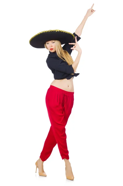 Vtipné mexické s sombrero kloboukem — Stock fotografie