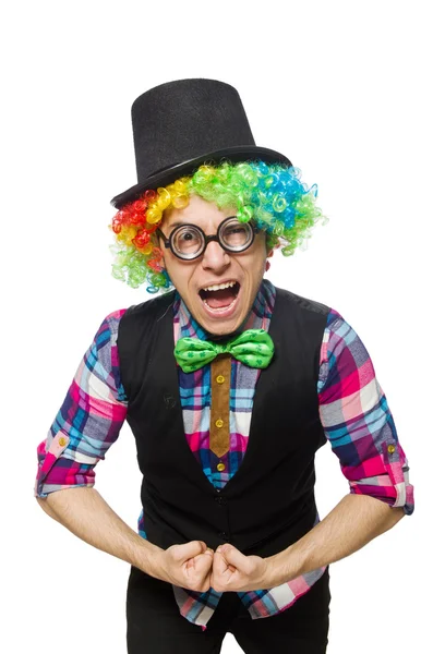 Clown isolato sullo sfondo bianco — Foto Stock