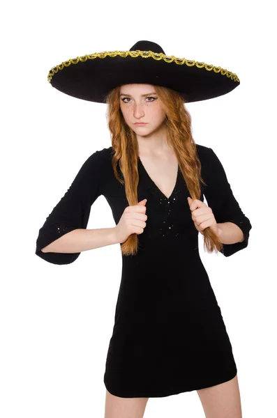 Lustiger Mexikaner mit Sombrero-Hut — Stockfoto