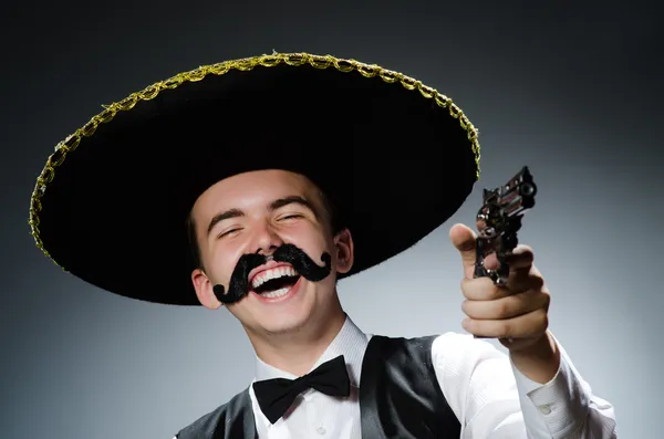 Divertente messicano con sombrero in concetto — Foto Stock