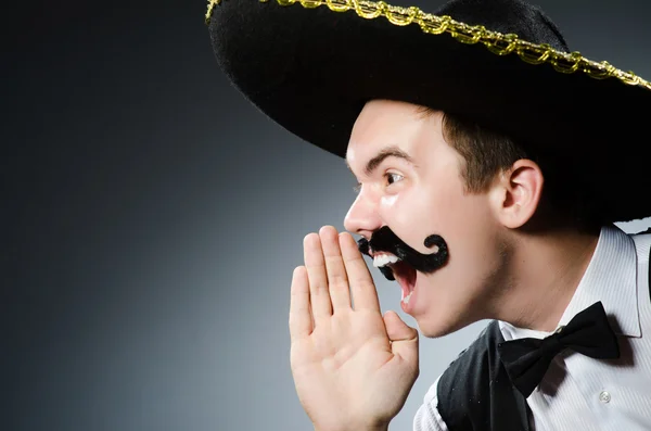 Lustiger Mexikaner mit Sombrero im Konzept — Stockfoto