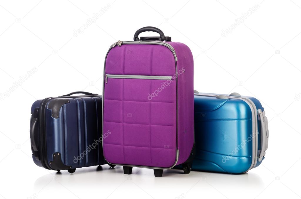 Travel concept with luggage suitacase isolated on white