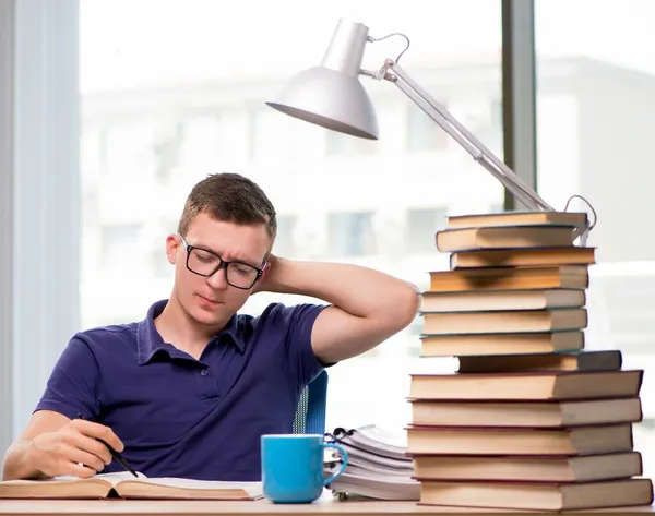 Jovem estudante se preparando para os exames escolares — Fotografia de Stock