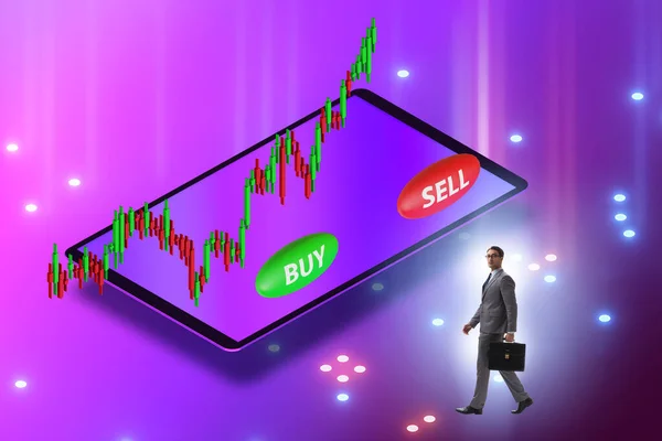 Online-Handelskonzept mit Geschäftsmann — Stockfoto
