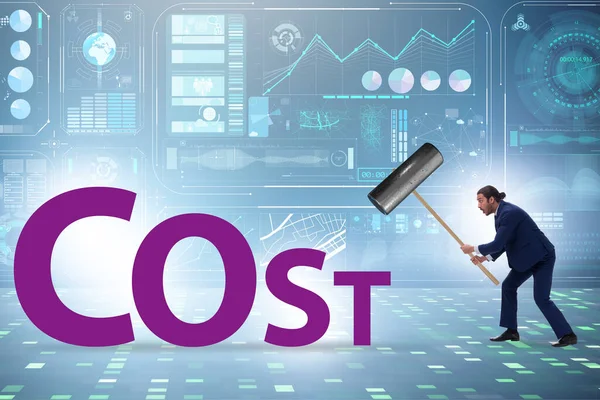 Cost optimisation concept with falling costs — Stock Photo, Image