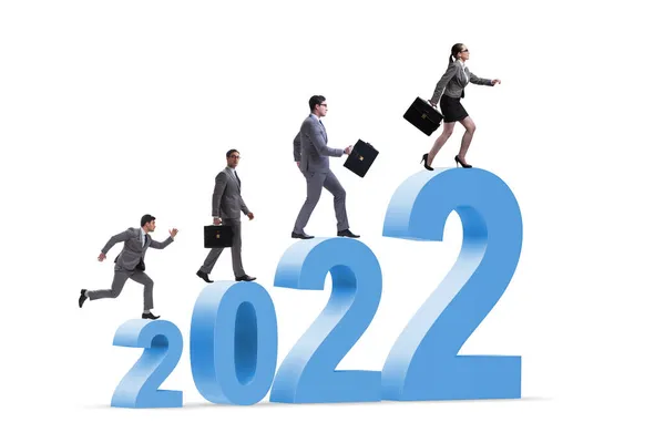 Концепція зростання з переходом між 2021 і 2022 роками — стокове фото