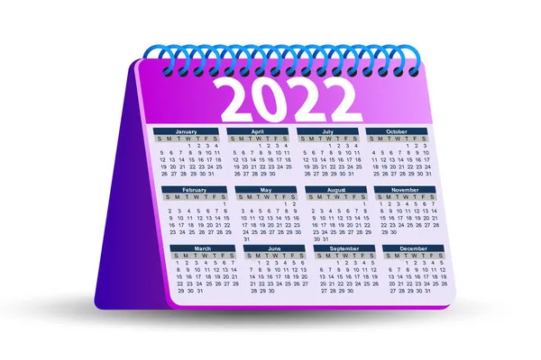 Årets kalender 2022 i affärsidé — Stockfoto