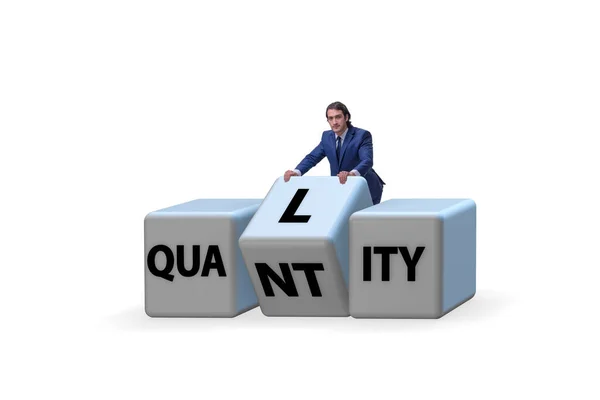 Dilemma av kvantitet kontra kvalitet — Stockfoto