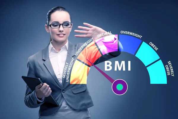 Konzept BMI - Body Mass Index mit Ernährungsberater — Stockfoto