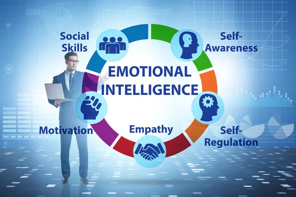 Érzelmi intelligencia koncepció üzletemberrel — Stock Fotó