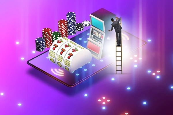 Hombre de negocios en concepto de casino en línea — Foto de Stock
