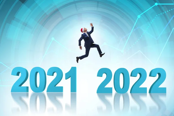 Επιχειρηματίας άλμα από το 2021 στο 2022 — Φωτογραφία Αρχείου