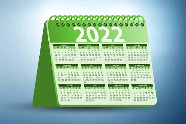 Årets kalender 2022 i affärsidé — Stockfoto