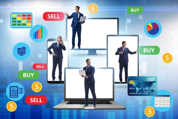 Online-Devisenhandel mit Geschäftsleuten — Stockfoto
