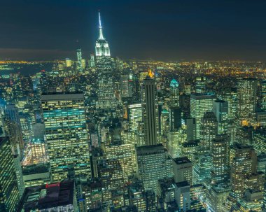 Günbatımında New York Manhattan manzarası