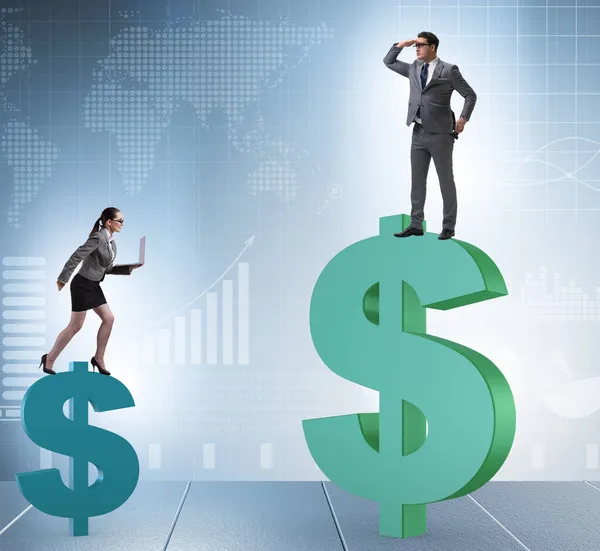 Concept of inequal pay and gender gap between man woman — Stock Photo, Image