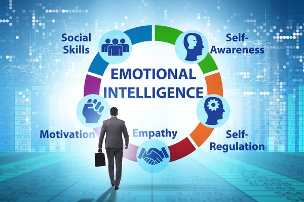 Concept d'intelligence émotionnelle avec homme d'affaires — Photo