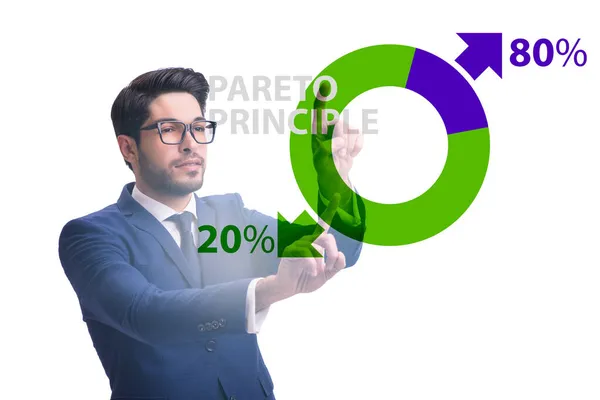 Geschäftsmann in Paretoregeln — Stockfoto