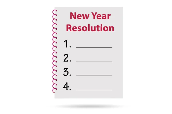 Концепція новорічної резолюції з порожнім списком — стокове фото