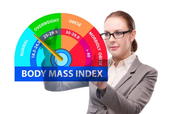 Konzept BMI - Body Mass Index mit Ernährungsberater — Stockfoto