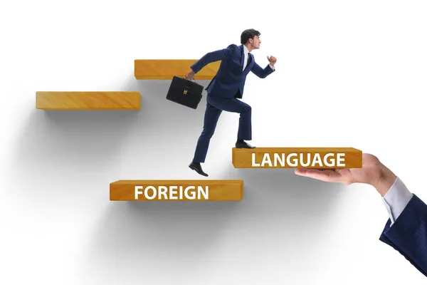 Língua estrangeira como um trampolim — Fotografia de Stock