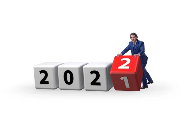 Concept of year 2021 turning to 2022 — Stock Photo, Image