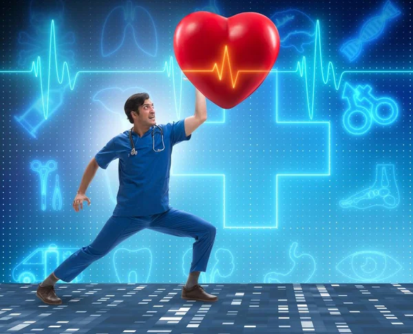 Man doctor in cardiologie telegeneeskunde concept — Stockfoto