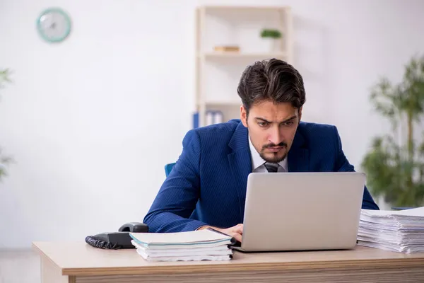 Young male employee working in the office — Stock Photo, Image