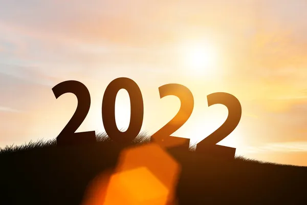 Begrip overgang van jaar 2021 naar jaar 2022 — Stockfoto