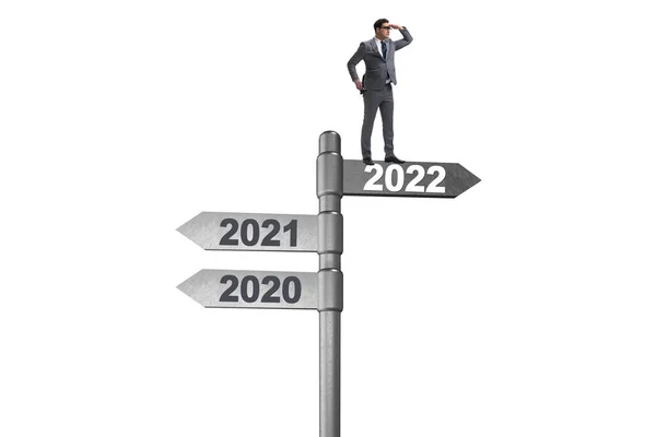 Empresario en el cartel de 2021 a 2022 — Foto de Stock