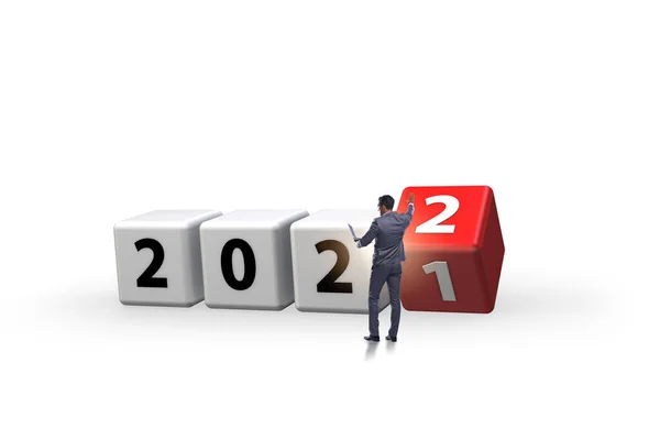 Concept of year 2021 turning to 2022 — Stock Photo, Image