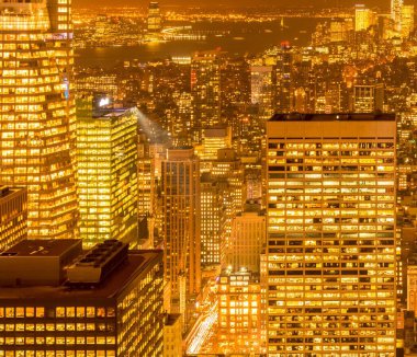 Günbatımında New York Manhattan manzarası