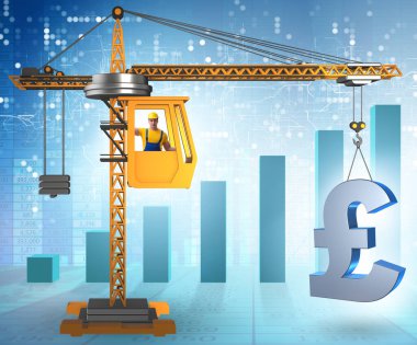 İnşaat vinci İngiliz poundunu kaldırıyor.