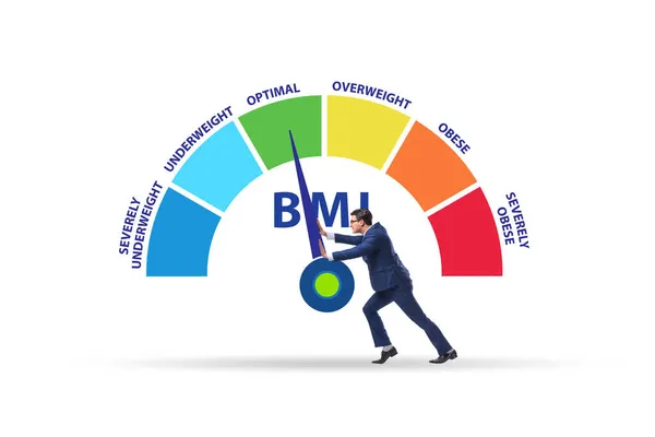 Concept van BMI - body mass index bij de mens — Stockfoto