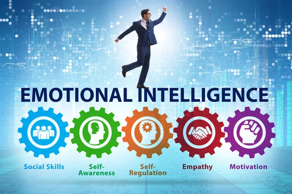 Koncepcja inteligencji emocjonalnej z biznesmenem — Zdjęcie stockowe