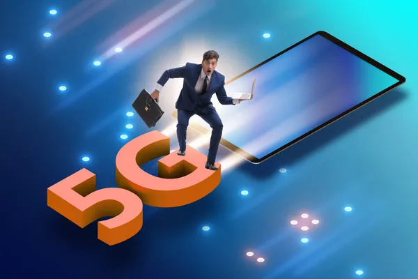 5G technology telecommuications concept - isometric projection — Stock Photo, Image