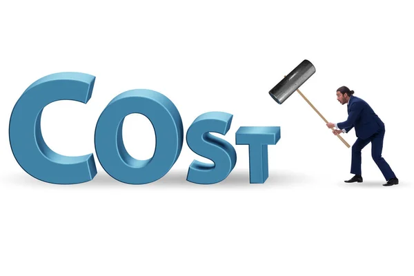 Cost optimisation concept with falling costs — Stock Photo, Image