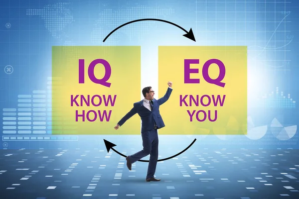 EQ- und IQ-Kompetenzkonzepte mit Geschäftsleuten — Stockfoto